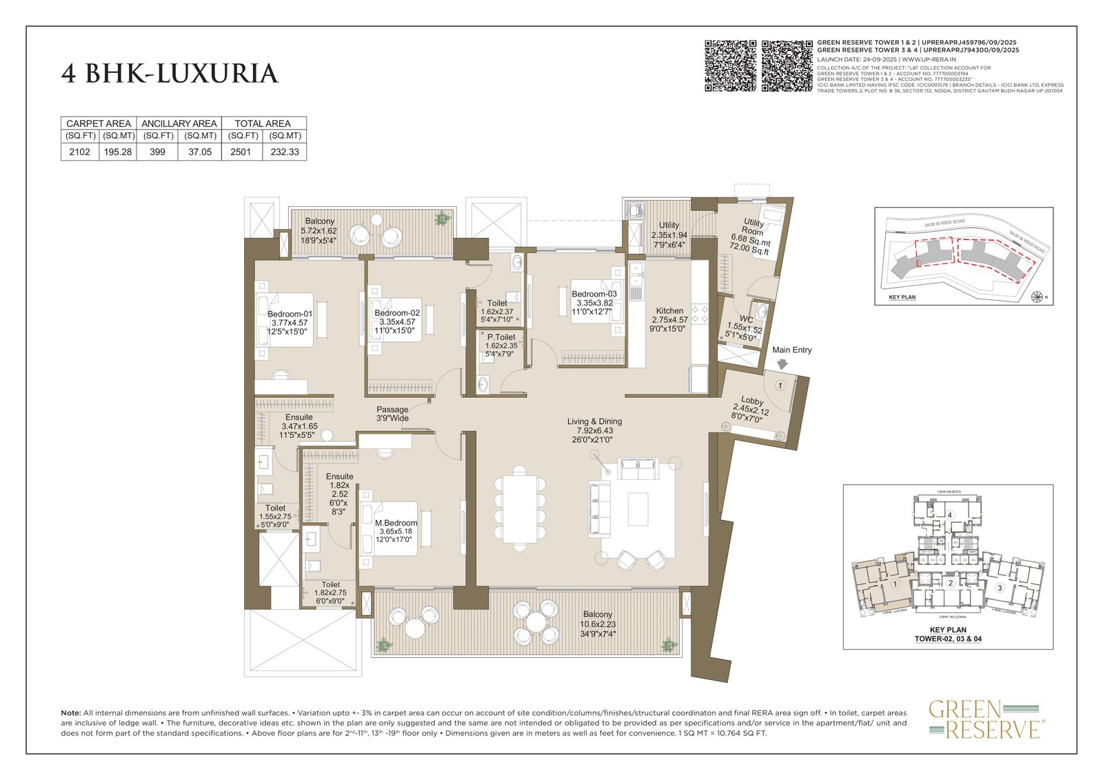 L&T green reserve 4bhk luxuria floor plan